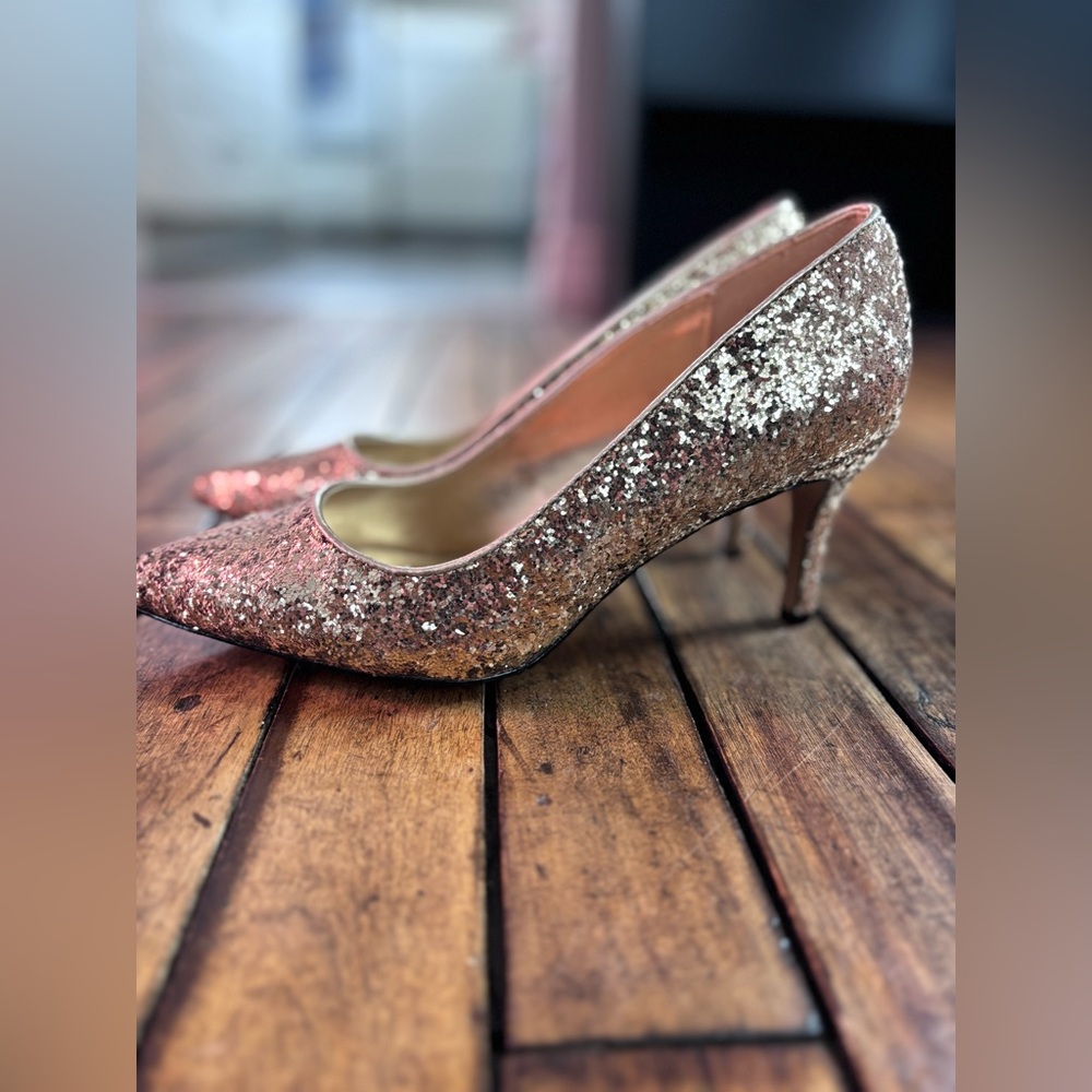 Gold Glitter Heels